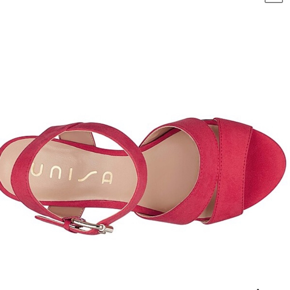 New Unisa Red Heeled Sandals - Picture 4 of 9